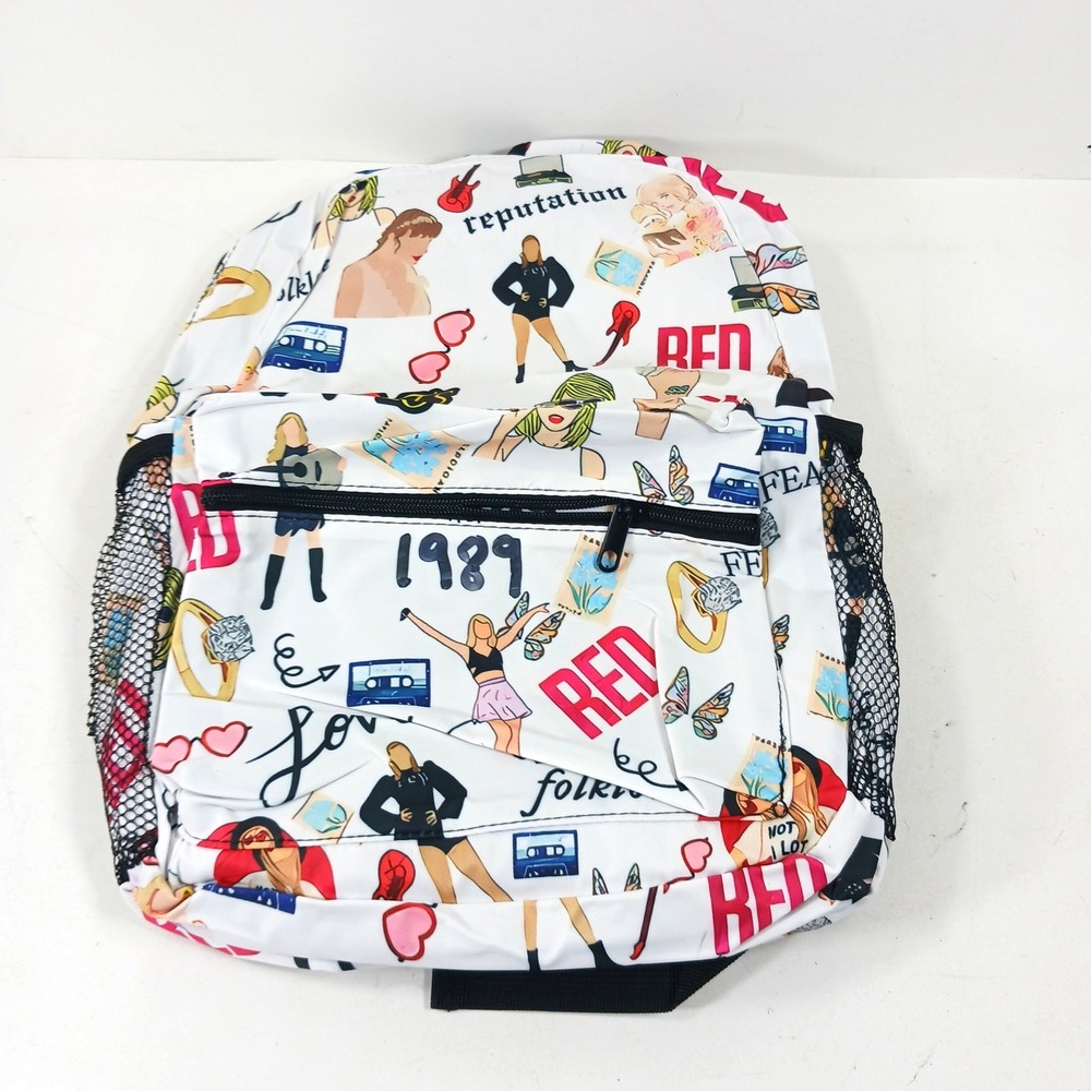 Taylor Swift Eras Tour Inspired Backpack Reputation 1989 Red Folklore White Bag